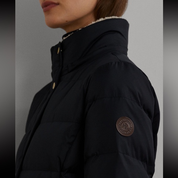 Lauren Ralph Lauren Women's Navy Quilted Down Feather Puffer Coat XL - Picture 3 of 15